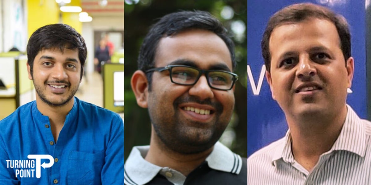 Prateek Shukla with his Masai School co-founders Nrupul Dev and Yogesh Bhat